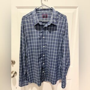 UNTUCKit Men's Navy Plaid Button Down Shirt